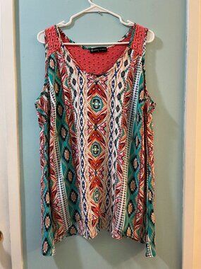 Fashion To Figure Aztec Top, Size 2x
